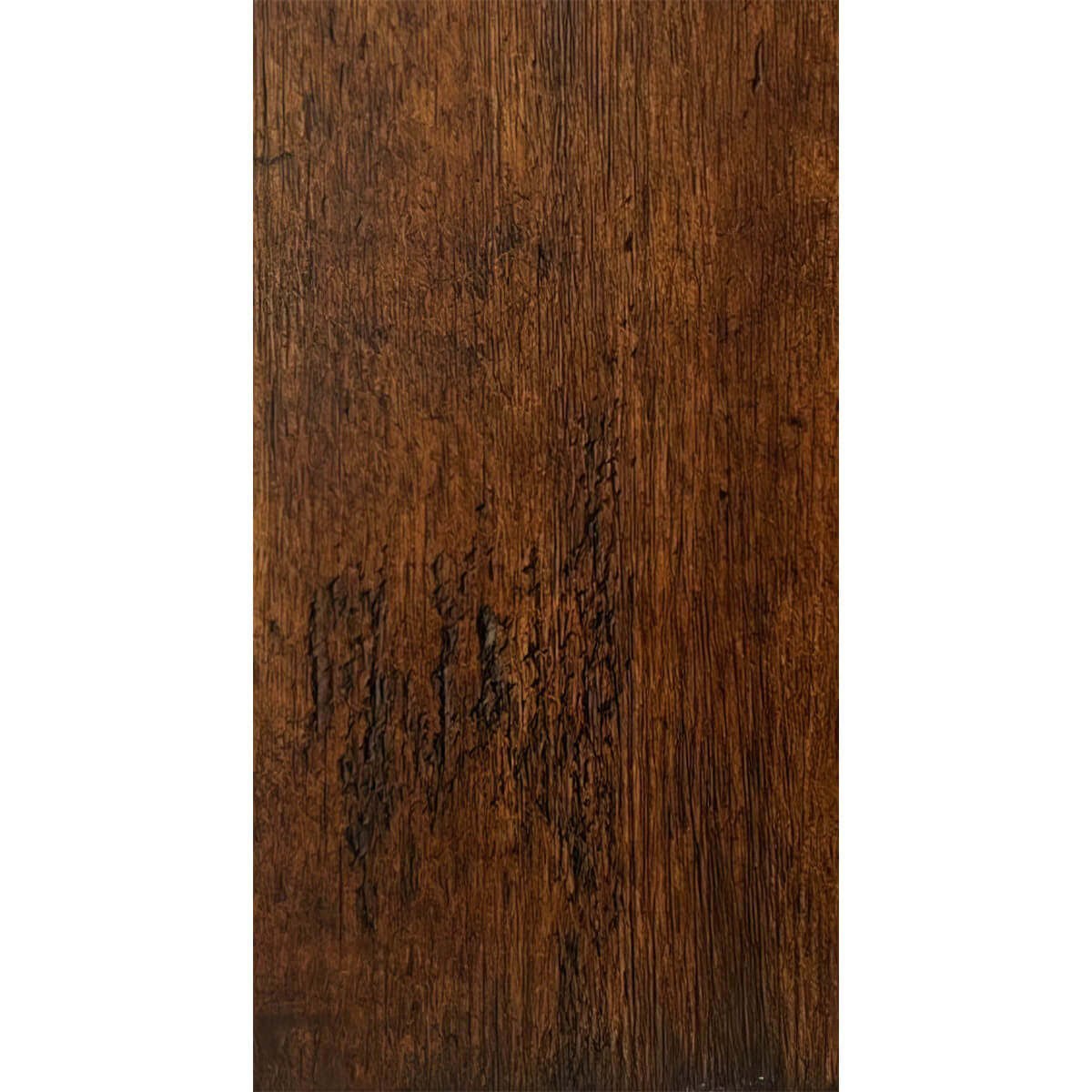 Close-up texture of rustic side table surface.