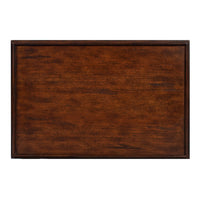 Top view of three-tier side table surface.