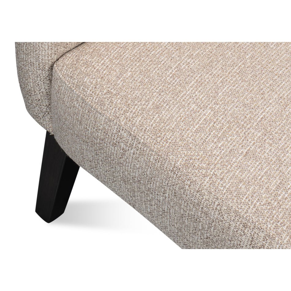 Close-up of classic tub chair seat texture.