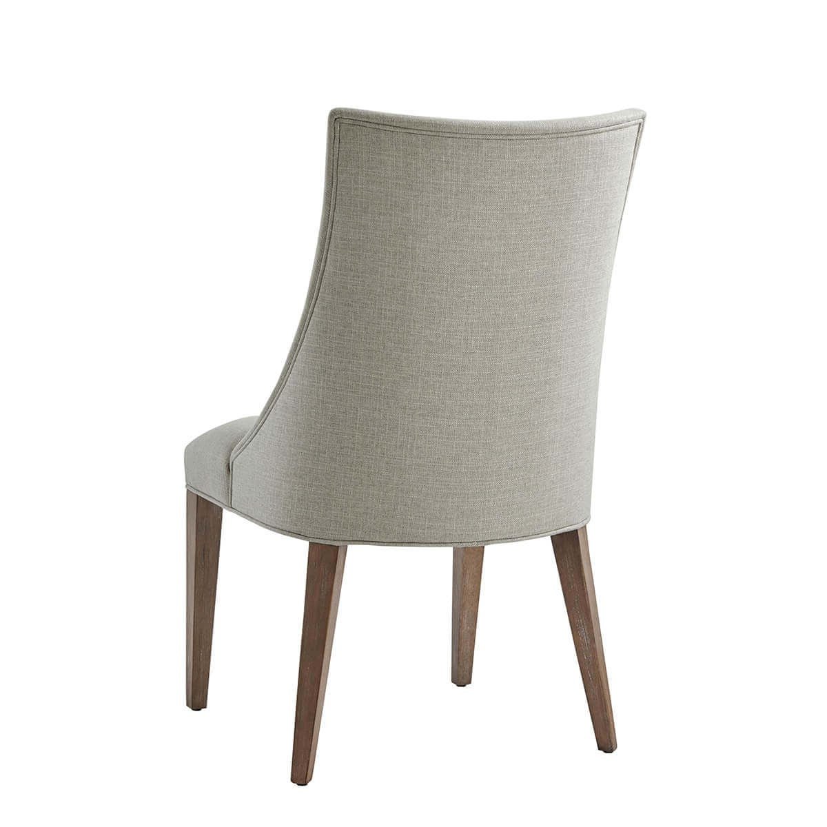 Back view of scoop back dining chair design.