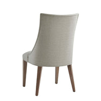 Back view of scoop back dining chair design.