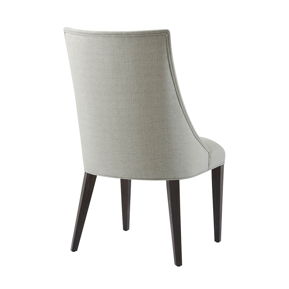 Classic Upholstered Scoop Back Side Chair - Dark Rowan - English Georgian America
