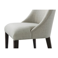 Classic Upholstered Scoop Back Side Chair - Dark Rowan - English Georgian America