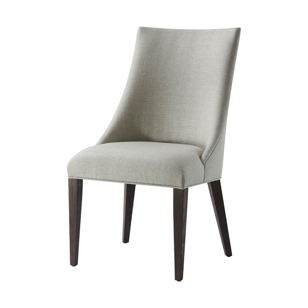 Classic Upholstered Scoop Back Side Chair - Dark Rowan - English Georgian America