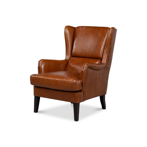Classic Wingback Leather Chair