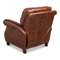 Club Chair Leather Recliner in Newark Brown - additional view