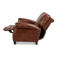 Club Chair Leather Recliner in Newark Brown - additional view