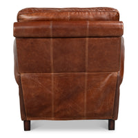 Club Chair Leather Recliner in Newark Brown - additional view