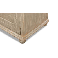 Base and legs detail of Coastal Beach Four Door Buffet.