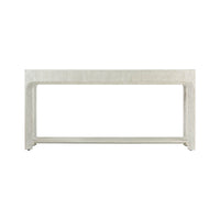 Back view of console table, emphasizing structure and lines.