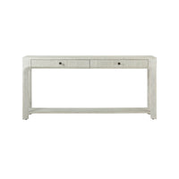 Front view of console table showcasing design symmetry.