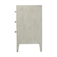 Side view of Coastal Breeze dresser's vertical wood grain.
