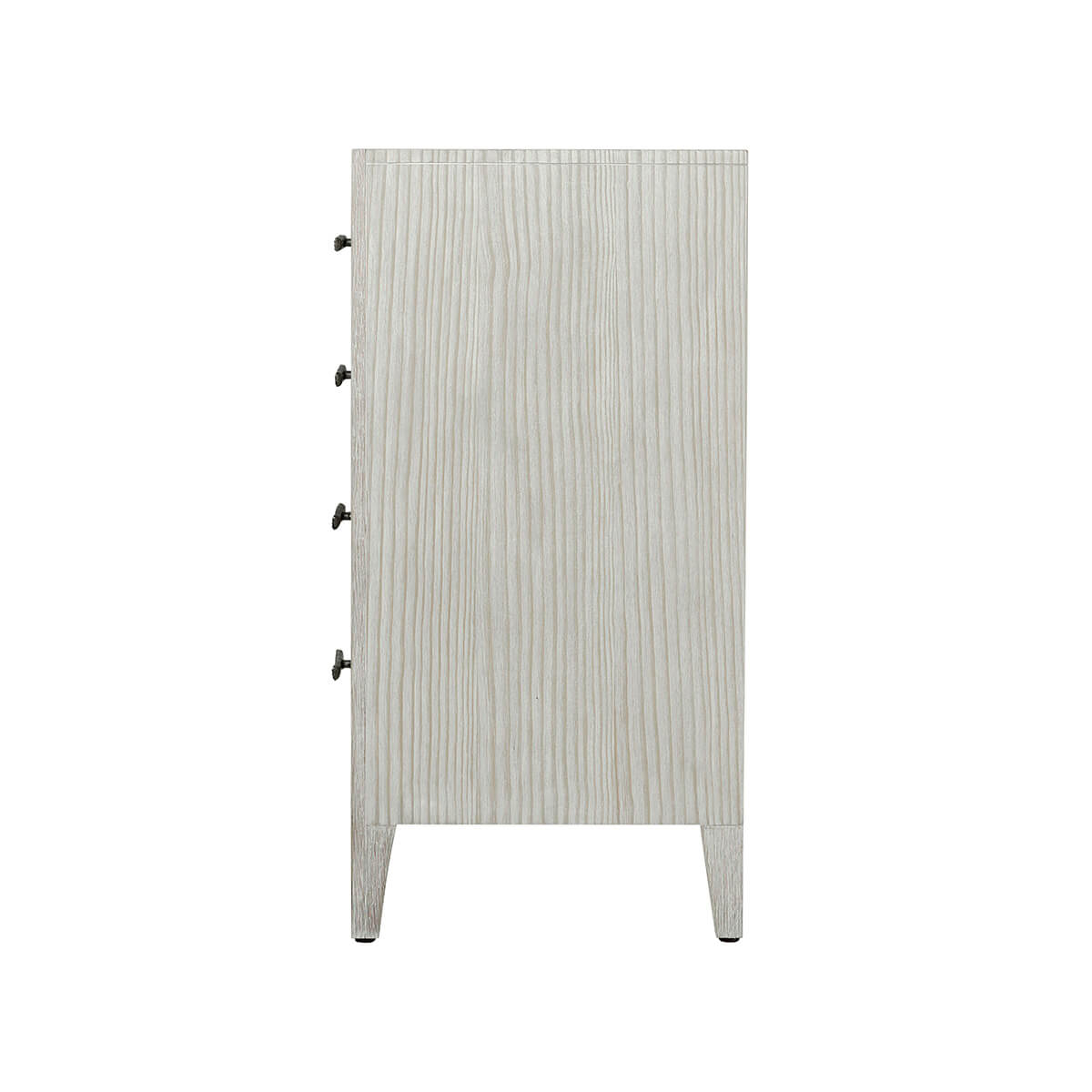 Side view of Coastal Breeze long dresser, vertical wood pattern.