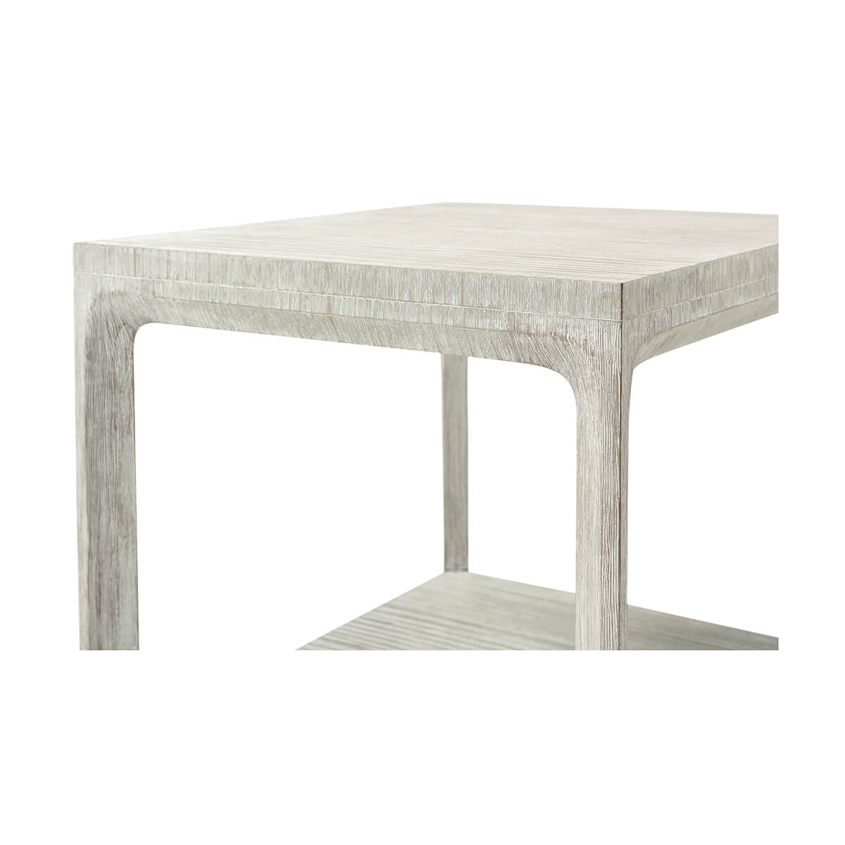 Coastal Breeze side table close-up showing corner detail.