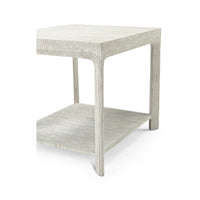 Coastal Breeze side table angled side view, detailing legs.