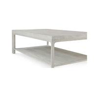 Angled view of Coastal Modern coffee table, emphasizing design.