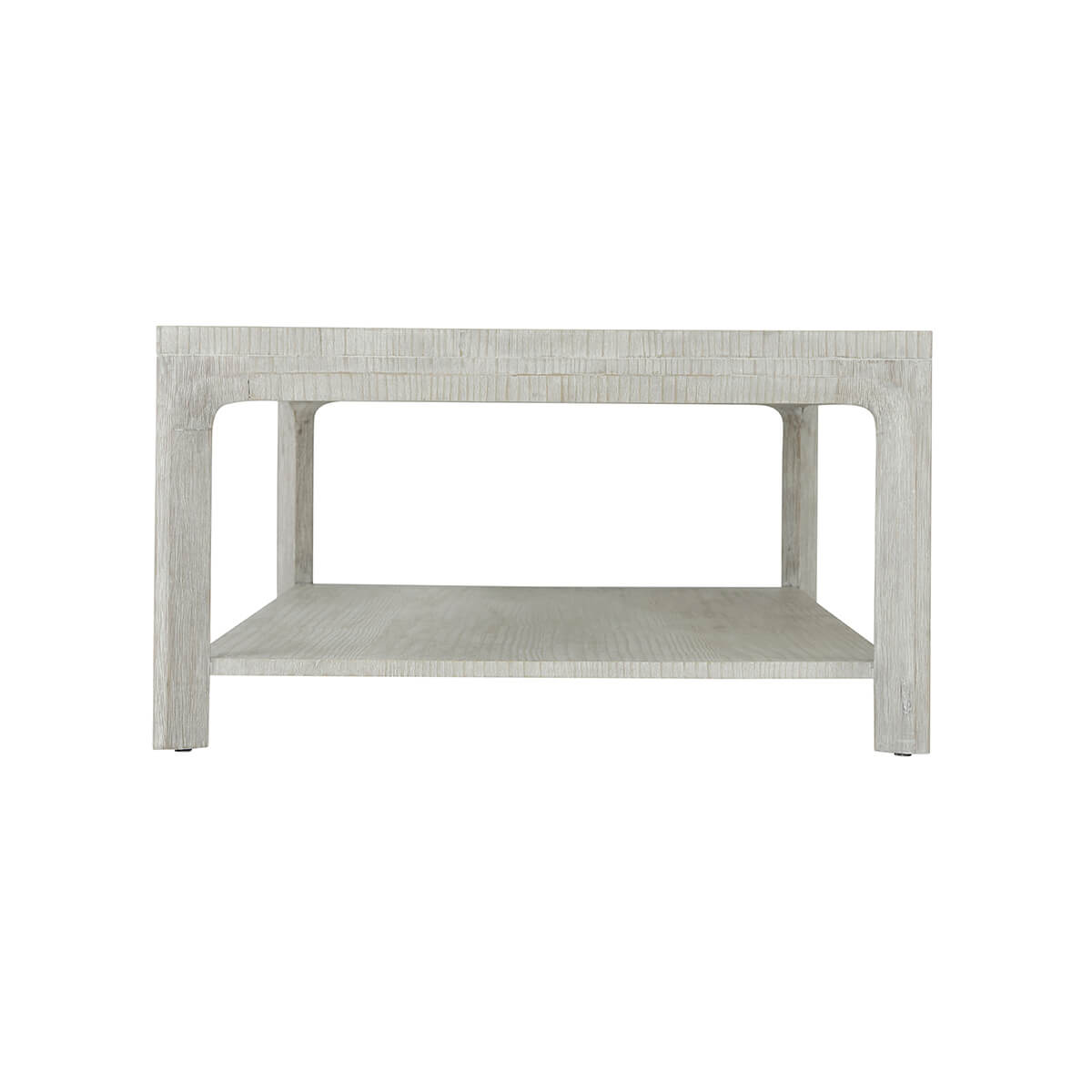 Side view of Coastal Modern coffee table, showing legs.