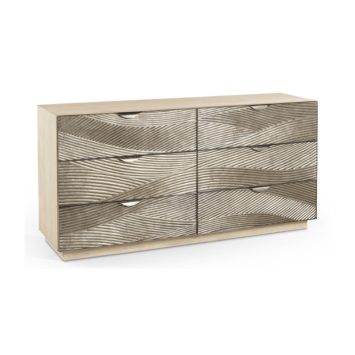 Angled view of Coastal Modern Double Dresser highlighting texture.