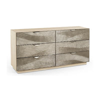 Angled view of Coastal Modern Double Dresser highlighting texture.