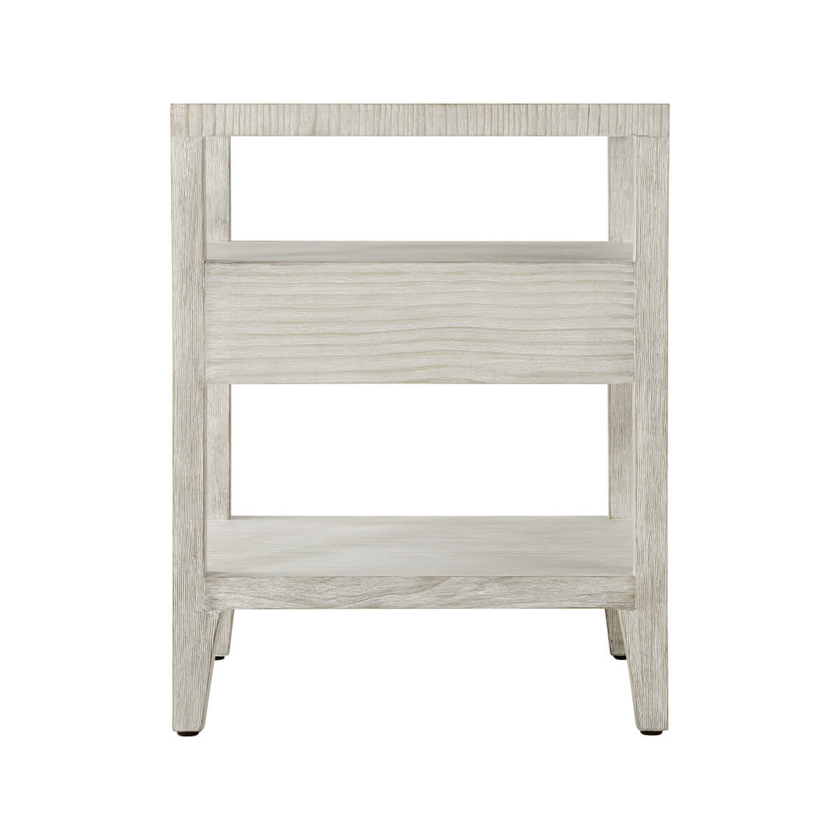 Back view of the coastal nightstand, showcasing rear design.