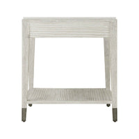 Coastal side table rear view showing bottom shelf.