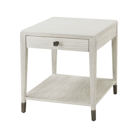 Coastal Painted Stone Top Side Table