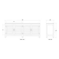 Coastal sideboard dimensions diagram and measurements