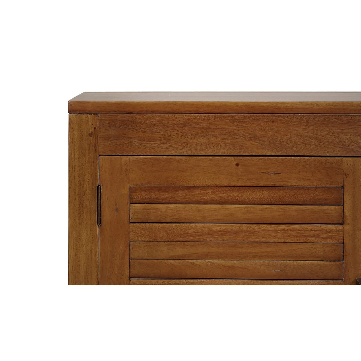 Close-up of coastal sideboard corner and door detail