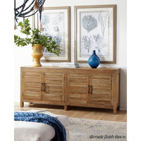 Coastal sideboard in room, alternative finish, decor on top