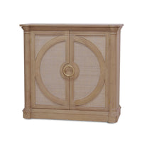 Front view of Coastal Small Credenza with round design.