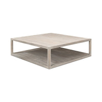 Square coffee table, diagonal view, large size.