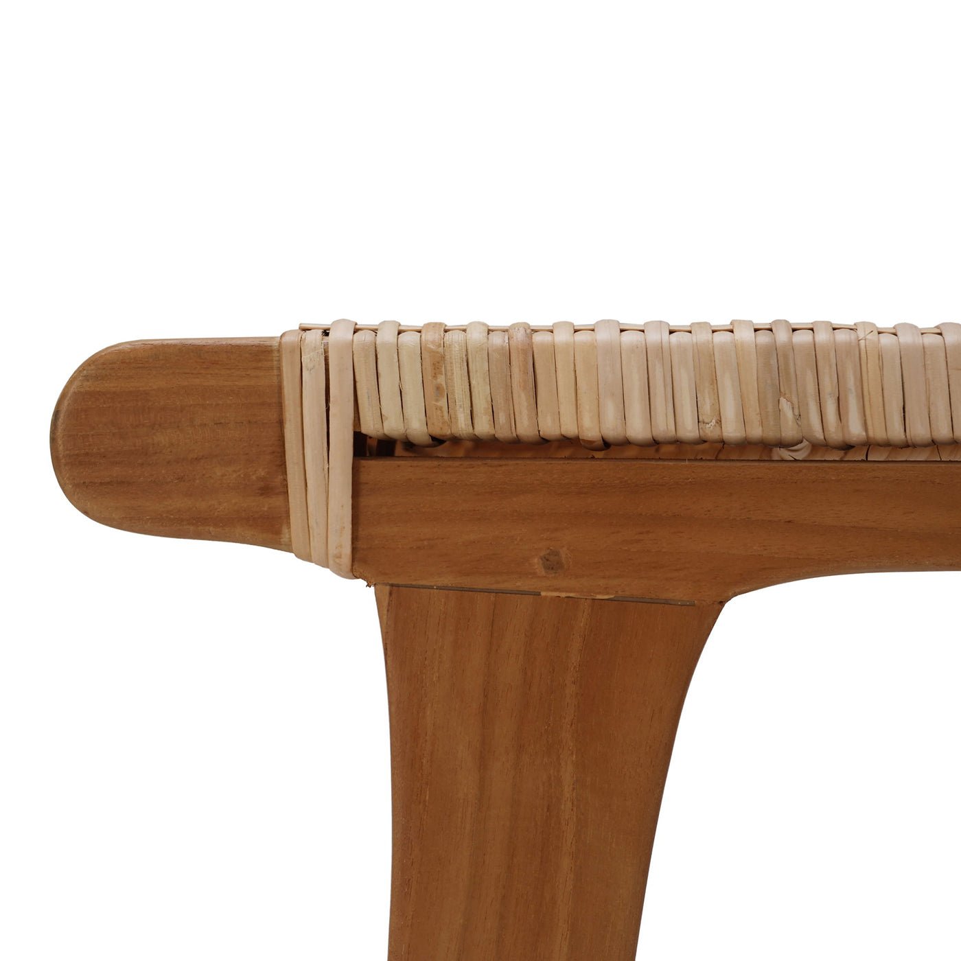 Close-up, joint detail, wood and weave, counter stool.