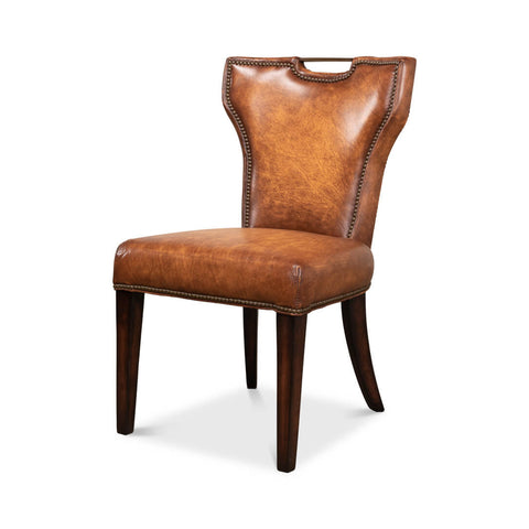 Cognac Leather Dining Chair