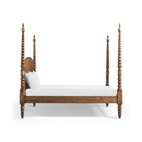 Side view of colonial bed, four posts shown.