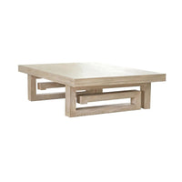 Square geometric coffee table, close-up, minimalist design