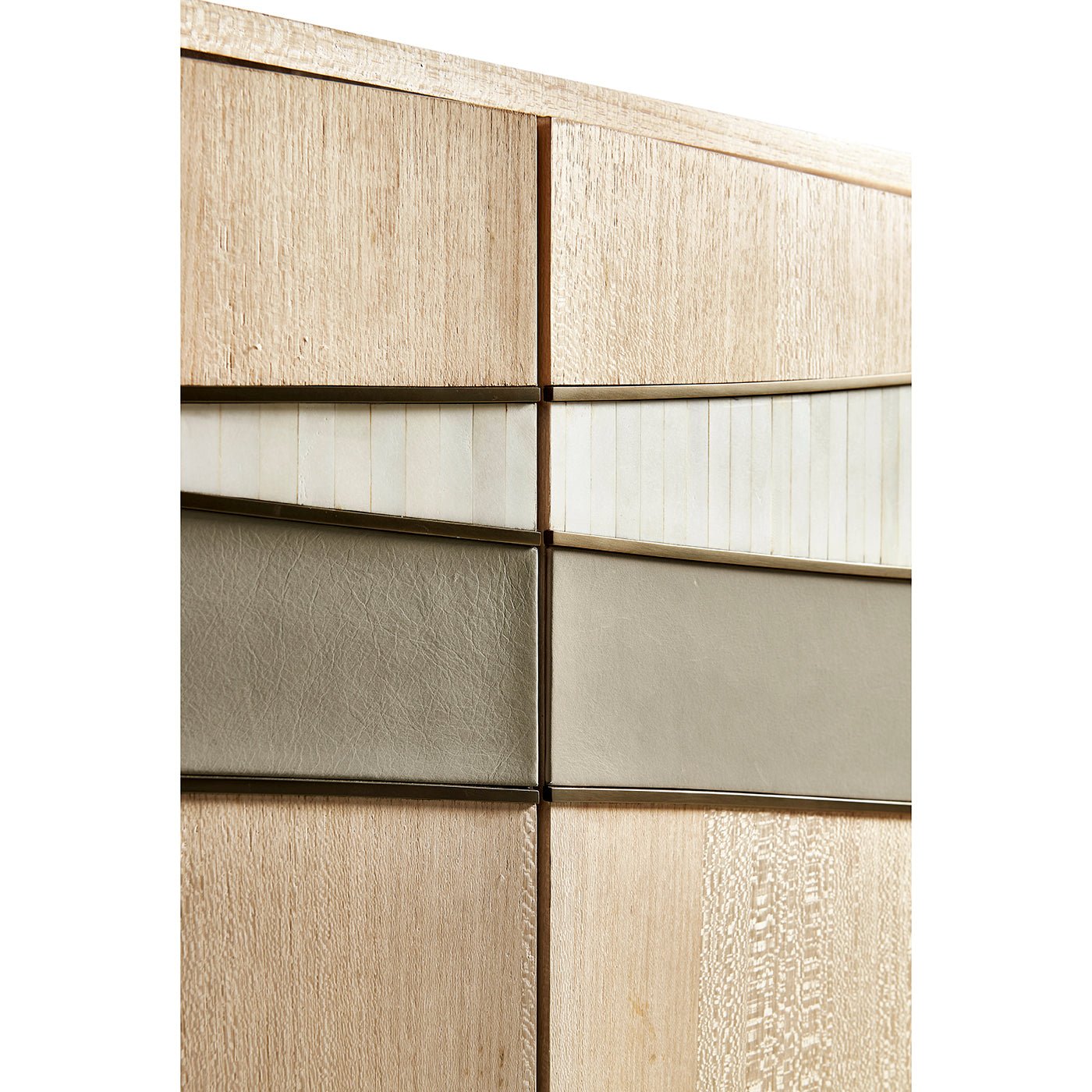 Close-up pattern detail of contemporary coastal sideboard.