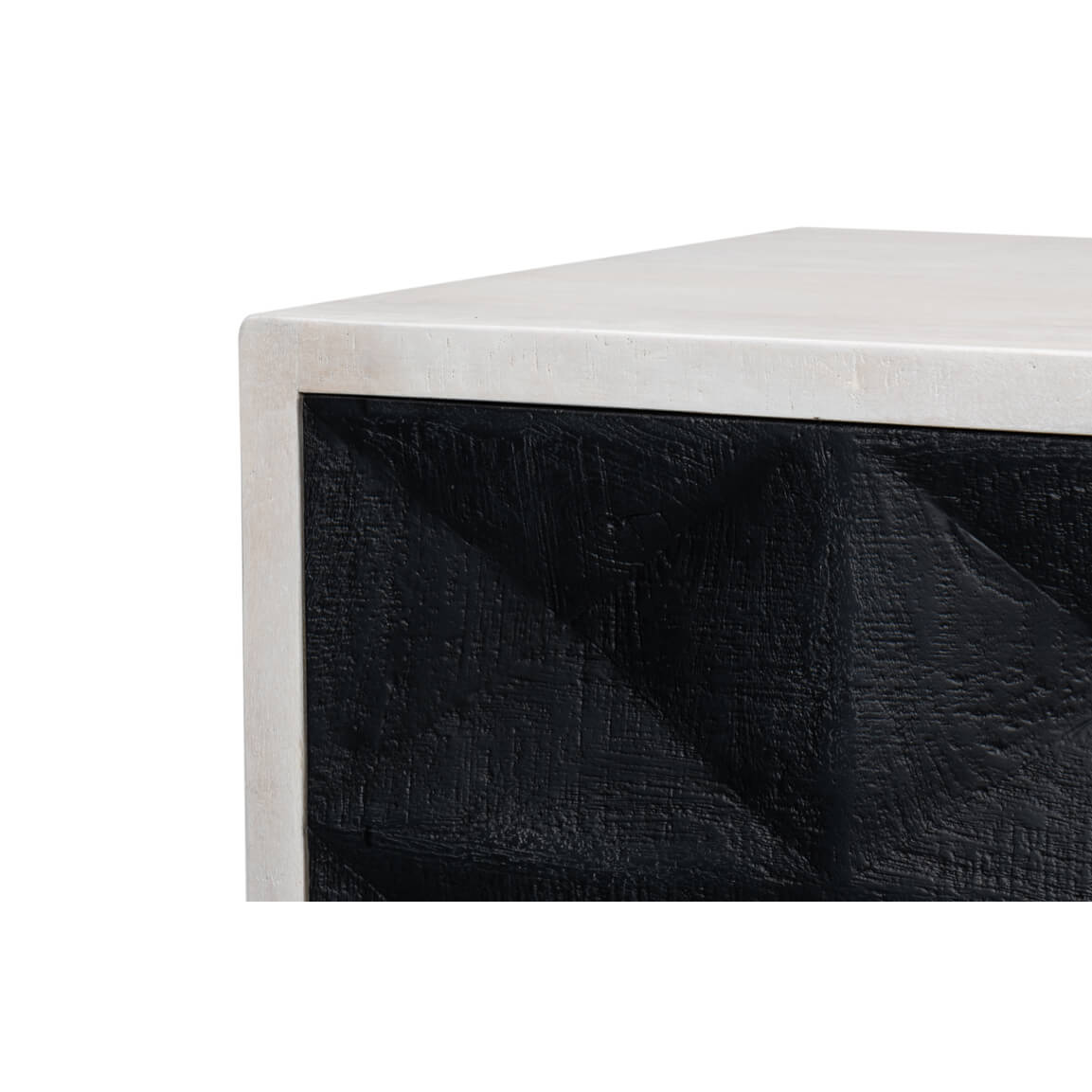 Close-up of geometric pattern on sideboard