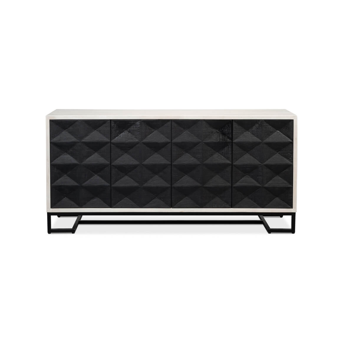 Front view of contemporary geometric sideboard design