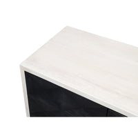 Close-up of sideboard's top surface texture