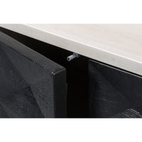 Detail of hinge mechanism on sideboard door