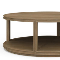 Close-up of coffee table corner design and finish.