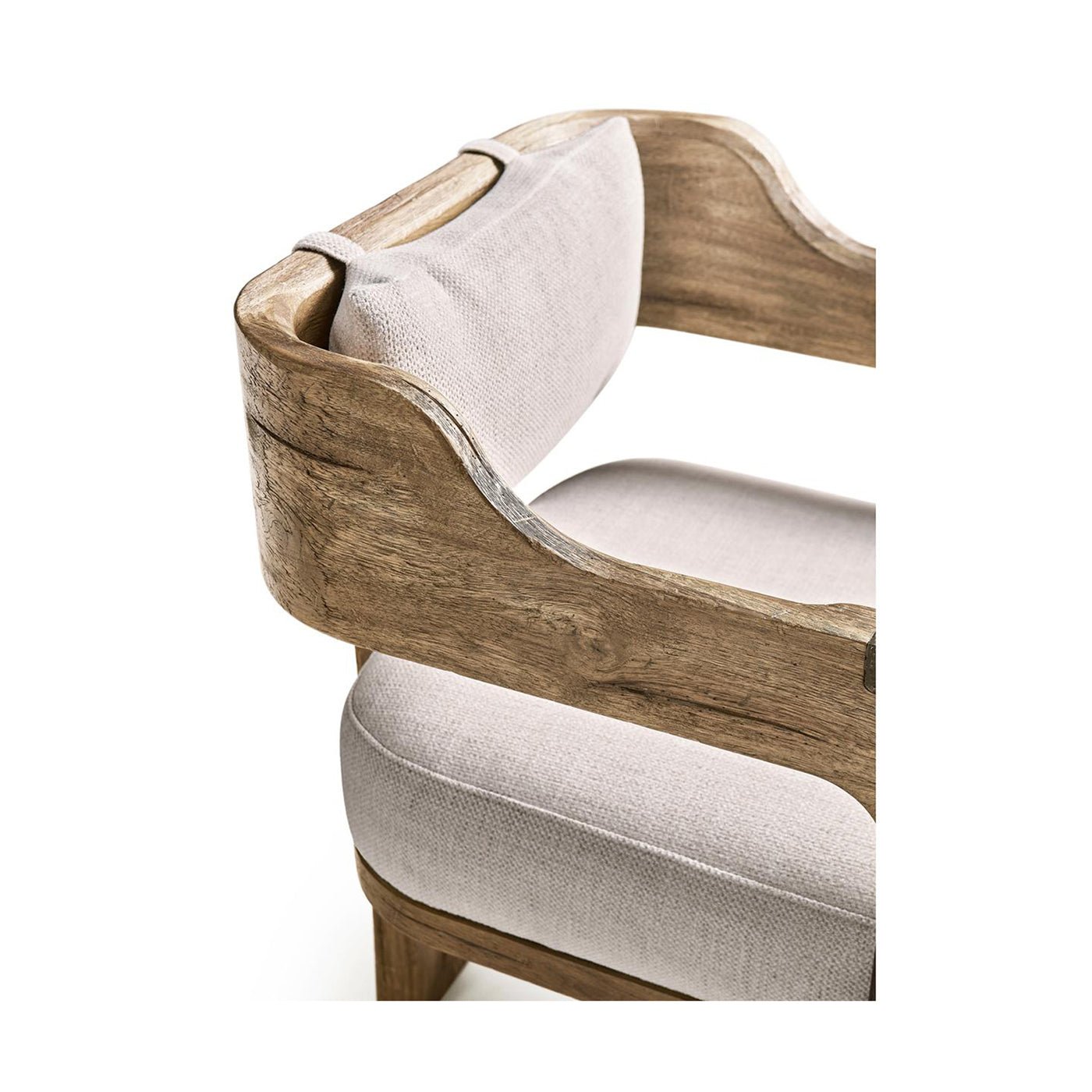 Top view showing seat and backrest of armchair.