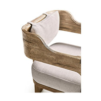 Top view showing seat and backrest of armchair.