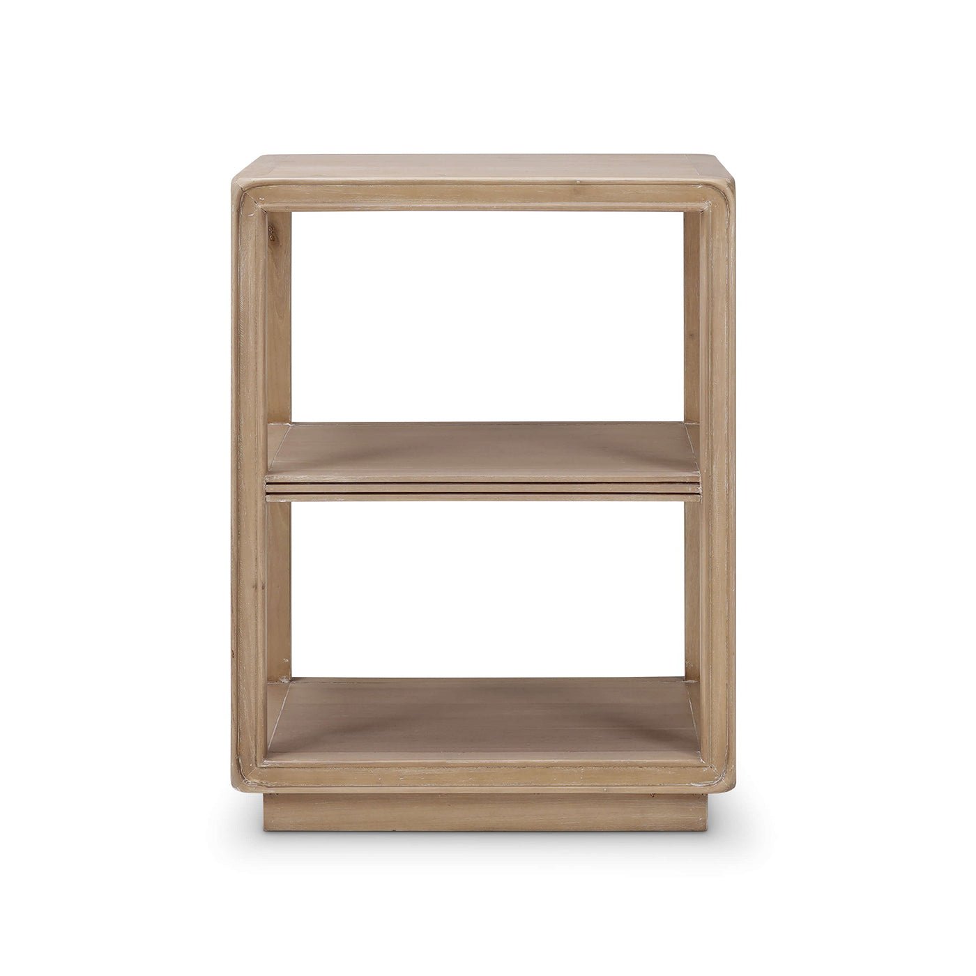 Contemporary three-tier side table front view