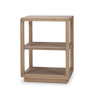 Contemporary three-tier side table angled view