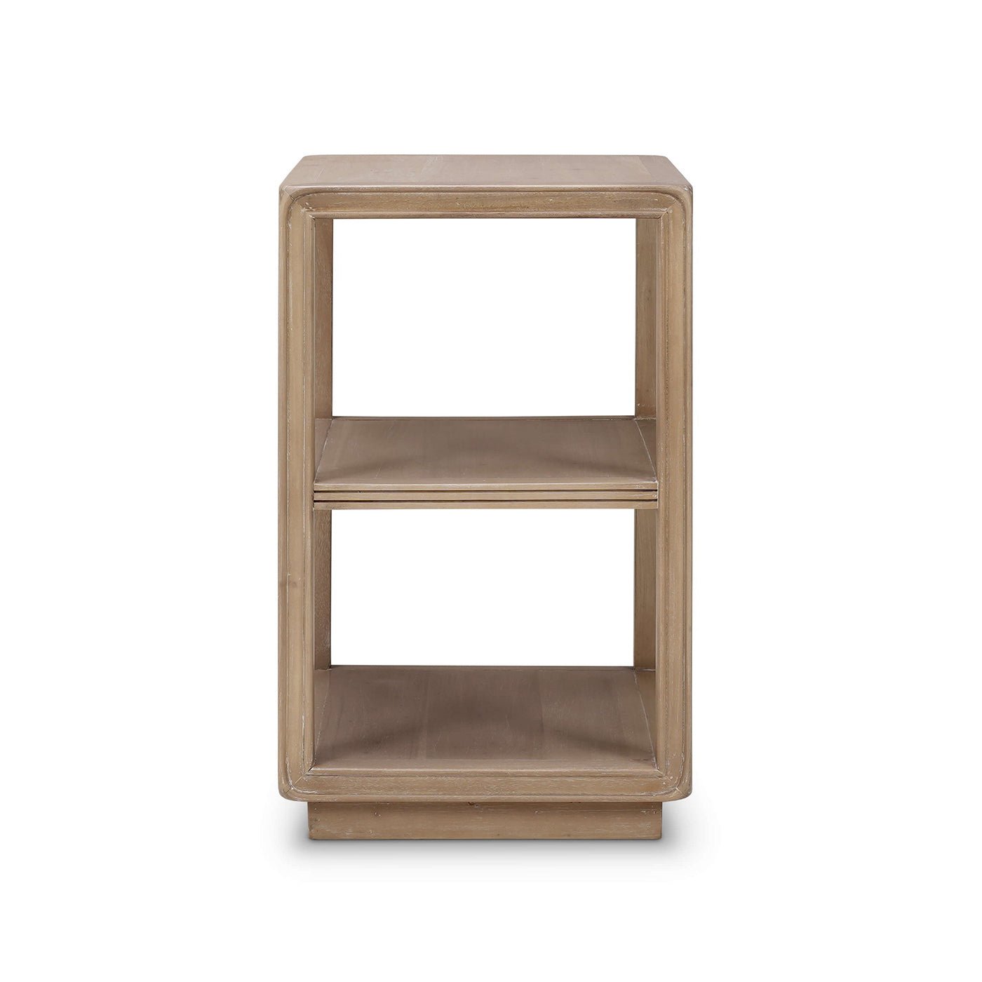 Contemporary three-tier side table alternative front view