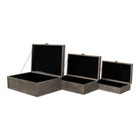 Cosmos Leather Nesting Boxes with Brass Latches, Set of 3, view 10