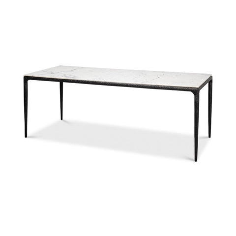 Modern Iron and Marble Dining Table