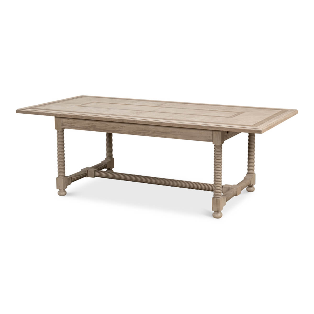 Side view of country draw leaf dining table.