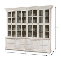 White bookcase dimensions with height and width measurements.